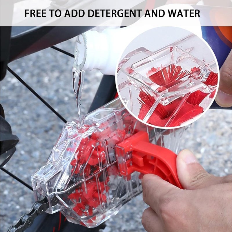 Senzz Bike Chain Cleaner Kit, Bicycle Chain Cleaning Brush Set with Gear Brush & Scrubber, Deep Clean Tool for Mountain, Road & BMX Bikes - Image 4